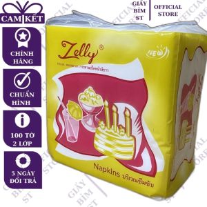 Khăn giấy ăn rút vuông Zelly 100 tờ/gói khổ to 33 x 33cm