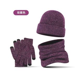 Winter Knitted Three-Piece Hat Scarf and Gloves Set with Thick Fleece for Men Women Please Check the Selected Variation Size Colour Quantity Compatibility and Package Contents Shown in Product Images Before Ordering