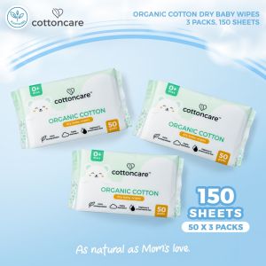 Cottoncare™ (150 pcs) Organic Cotton Dry Cleansing Baby  Premium Fresh Central Make Up