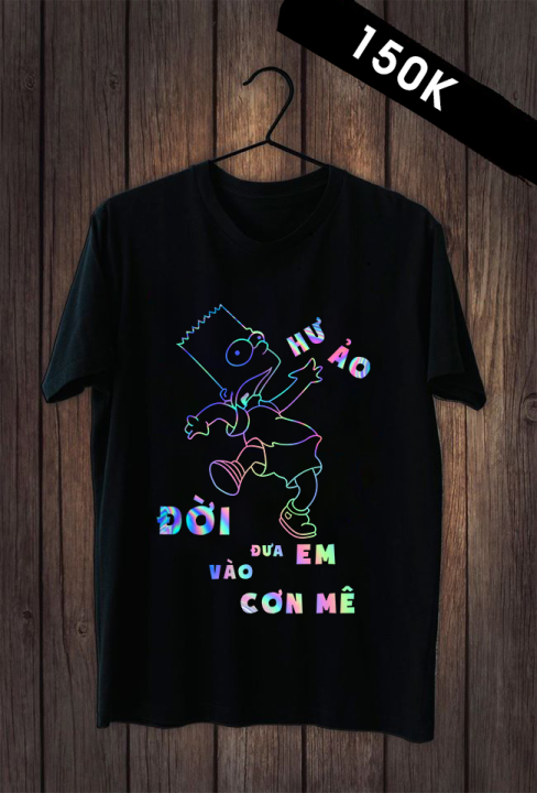 Áo Thun Phản Quang ĐỜI HƯ ẢO, Áo Thun Cotton 75%, Áo From Rộng, Ao Thun Unisex, Áo Thun Đẹp, Áo Phông Nam Ken T-Shirt - ATDHABM02