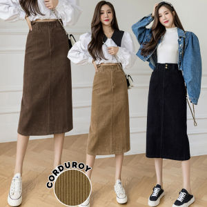 KARAKOREA 305 Corduroy Velvet Skirt/Korean Women Skirt/Maxi Skirt