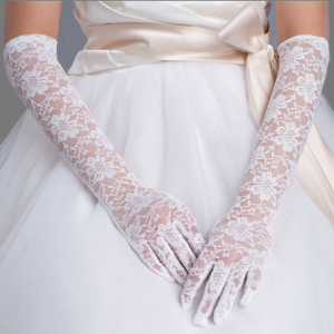 SALANGHANDA Wedding Party Long Ladies Thin Gloves White Lace Gloves Long Gloves