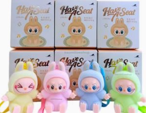 LABUBU The Monster Boneka Key Chain Exciting Macaron Face PREMIUM QUALITY