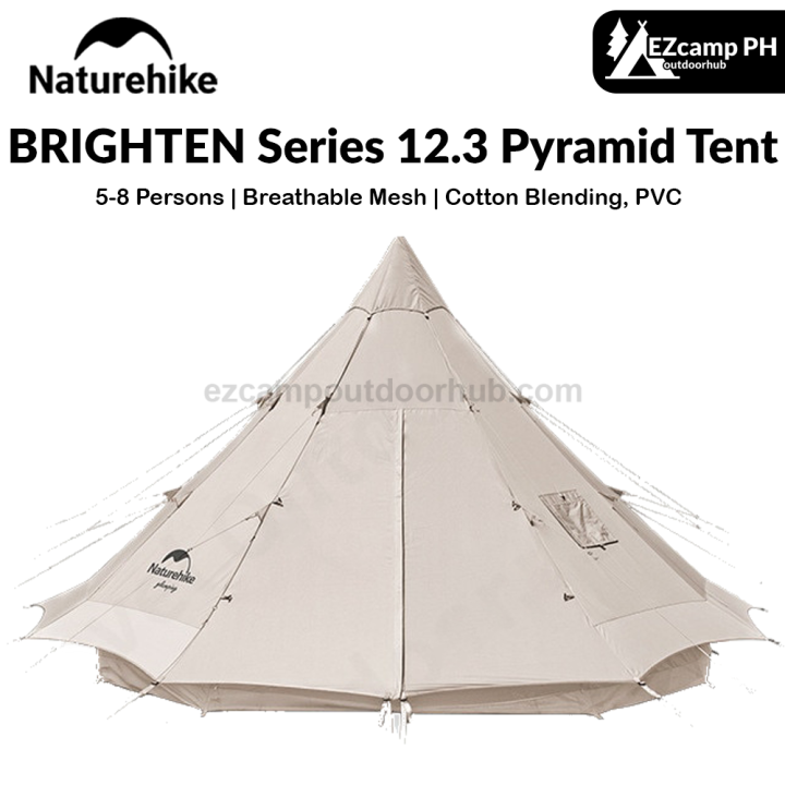 Naturehike%20BRIGHTEN%20Series%2012.3%20Pyramid%20Tent%20Blended%20Cotton%20Bell%20Camping%20Glamping%20Tent%2012.3m%C2%B2%20Large%20Family%20Group%20Waterproof%20Outdoor%20Luxury%20Shelter%20for%205%20to%208%20Person%20Tipi%20Tepee%20Nature%20Hike%2012%20-%20Image%202