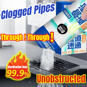 Powerful Bubble Powder Effective Sewer Pipe Unclogger Pipe Dredging Bubble Powder Pipe Dredging Agent Deodorant Dissolve Clogs Deep Cleaning Household Environment