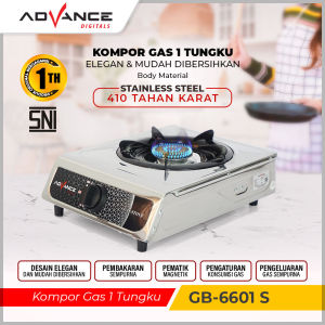 ADVANCE - Kompor Gas 1Tungku Body Full Stainless Steel (GB-6601S)