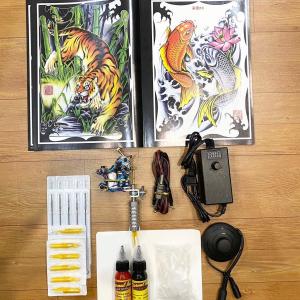 Bộ 1 máy xăm kèm 2 mực tập xăm và mẫu hình xăm