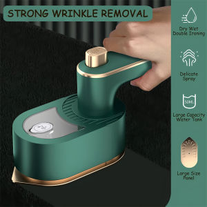 Travel Steamer & Iron 2-in-1 Fast Heat 10s LCD Display 180° Foldable Portable Garment Wrinkle Remover Titanium Panel