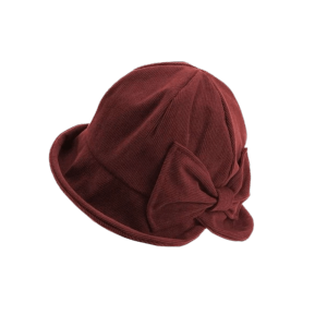 PARKOUR Small Brim Corduroy Bucket Hat Warm Bowknot Basin Cap Elegant Lightweight Fisherman Cap Women