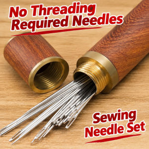 Easy Thread Needle Kit Blind Sewing Needles Elderly Friendly No Threading Needed Household Sewing Kit