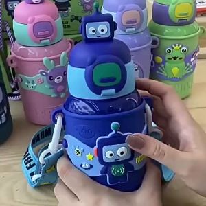 Brudon Cute Kids Hot And Cold Tumbler For boys girls Aqua flask thermos cup Water bottle with straw