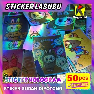 Stiker Labubu Sticker Viral Labubu Hologram Isi 50 Pcs