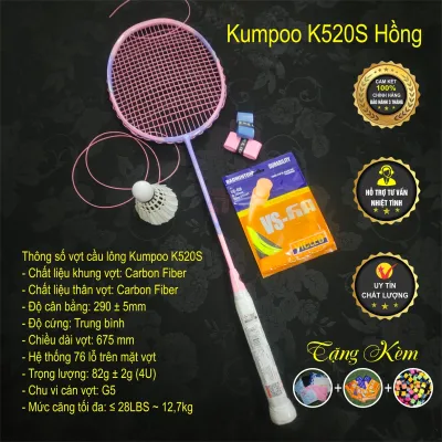 [Siêu Sale]Vợt cầu lông KUMPOO K520 K520Pro K520S căng sẵn cước + túi + quấn cán[Chính hãng]