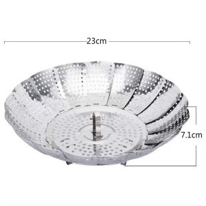 Stainless Steel Lotus Steaming Tray Multi-Function Changeable Fruit Tray Retractable Folding Magic Steamer Tray Steaming Rack