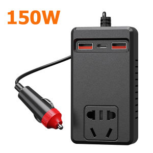 รถอินเวอร์เตอร์ 12v 24v รถอินเวอร์เตอร์มัลติฟังก์ชั่นชาร์จเร็ว universal รถรถบรรทุกประเภทซ็อกเก็ต 12/24V DC ถึง 220V QC3.0 การชาร์จเร็ว อินเวอร์เตอร์