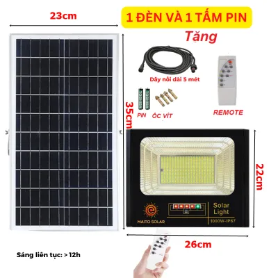 Đèn Năng Lượng Mặt Trời Đèn led Năng Lượng Mặt Trời 1000w 1400 led bảo hành 2 năm Led Thắng trang