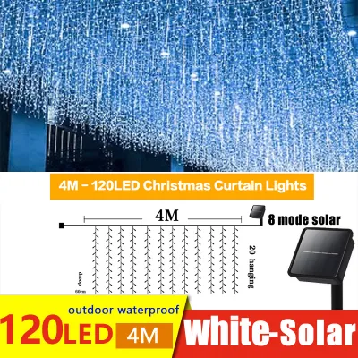 4Meters Merry Christmas Light Curtain Lcicle Light Connectable 120Leds Christmas Decor Waterproof Christmas Lights