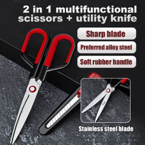 Office Supplies 2in1 Hand Cutting Multifunctional Scissors