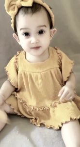 3 in 1 Set Dress Baby Perempuan ABREENA By Mybee Oneset With Panty dan Headband Baju Bayi Cewek usia 3-24 bulan Murah