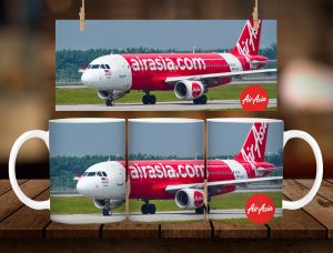 * 1 PC MUG WITH BOX * AIR ASIA MUG DESIGN 11oz with BOX SOUVENIR