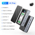 M.2 ORICO 3.5/2.5 "Dual Hdd/ SSD Enclosure USB C HUB แบบมัลติฟังก์ชั่น10 In 1แท่นวางมือถือพร้อม PD100W Type C USB HDMI RJ45พอร์ต SATA Sd/tf NVME สำหรับผู้สร้างมืออาชีพ (D35M2). 