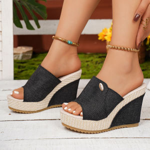 Free Shipping Plus-Size WomenS Sandals 2026 Summer New Collection Fashionable And Versatile Available In Multiple Colors With A Wedge Heel And Thick Sole