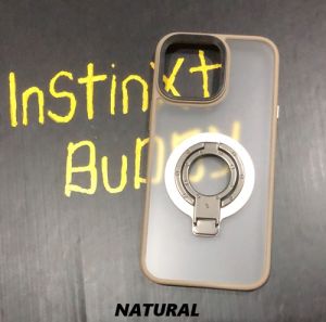 IXB IP 16 Pro Max / iP 16 Frosted matte Hard Phone Case With Stick on Magnetic Double Kickstand Ring Holder