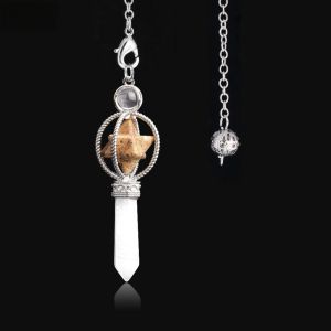 DVFDA Energy Hexagram Merkaba Pendant Pointed Meditation Dowsing Crystal Pendulum Necklace Accessories Sacred Geometry Witch Spiritual Pendulos Women