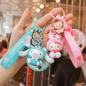 EAURA Gifts For Women Accessories Kitty My Melody Kuromi Keyring Cinnamoroll Kuromi Keychain Kitty Pendant My Melody Key Rings Bag Charm
