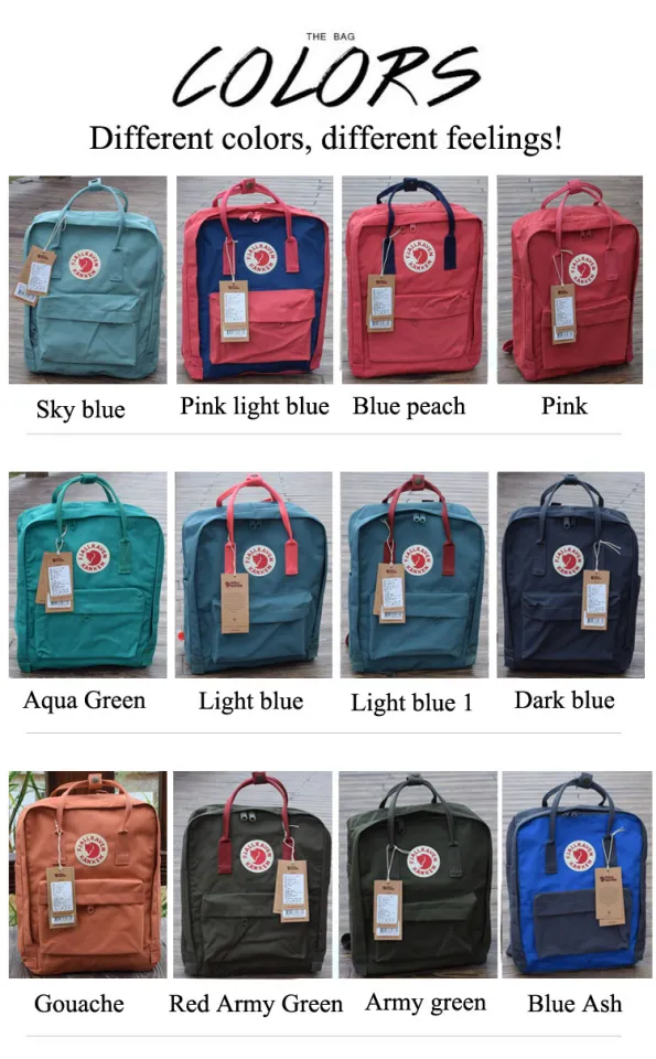 Kanken color sales chart