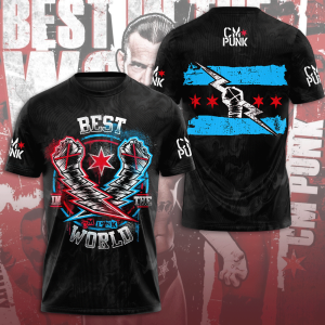[Local Stock] VCC  Mens CM PUNK Fan T-Shirts 3D Print Men Women O-Neck Tee Summer Short Sleeve Top Oversized Gym Clothing Tough Guy Sportwear