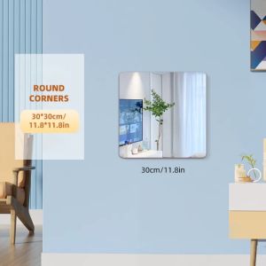 HD Bathroom Mirror Sticker Wall Acrylic Oval Vanity Mirror Self Adhesive Mirror Bed