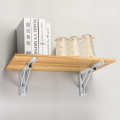 Folding Shelf Stainless Steel Bracket - Collapsible Shelf Bracket for Triangle Table Bench, Wall Shelf Hinges Wall Mounted Shelves Space Saving DIY Bracket. 