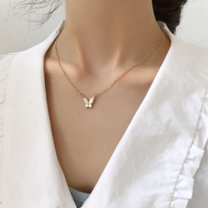 Necklace Butterfly Necklace Fashion Metal Necklace Korean Clavicle Chain Women Silver Necklace Fashion Accessories