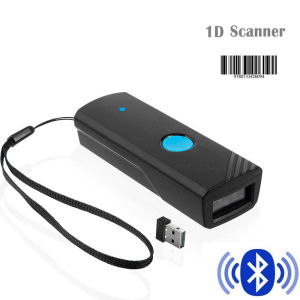 Soonpos Bluetooth 2.4G Wireless USB Pocket Barcode Scanner Portable Mini 1D 2D QR Code Reader Supermarket Logistics Express Auto-Sensing Scan Compatible With Android iOS Windows Linux