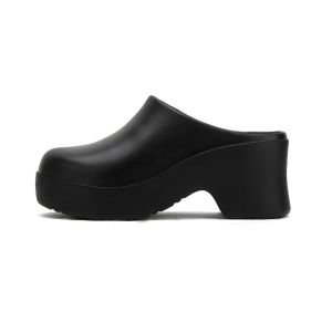 IELGY รองเท้าแตะมีส้นรองเท้าส้นสูง EVA นุ่มแต่เพียงผู้เดียวครึ่งแพ็คของรองเท้าส้นสูงเย็นผู้หญิงกระเป๋าหัว Muller รองเท้า