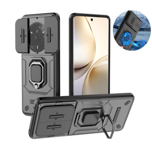 Car Magne Ring Holder Armor Shockproof Case For Realme 14 Pro Pro+ Plus 5G Slide Camera Lens Protector Cover