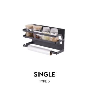 [SG STOCK] Foldable Magnetic Fridge Rack Organizer Kitchen Towel Holder Condiments Rack Shelf Storage Housewarming Gift