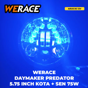 WERACE Lampu Depan 575 Inch 16 LED 75 Watt Lampu Kota Sen Sein Kuning Dus Hitam Polos D2 Kuning Putih