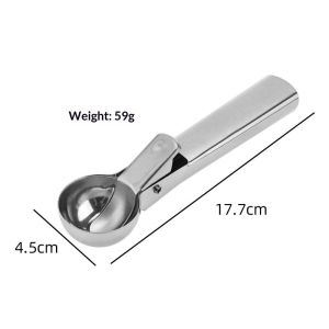 YADOU Stainless Steel Ice Cream Scoop with Spring Mechanism - Perfect for Desserts and Fruits