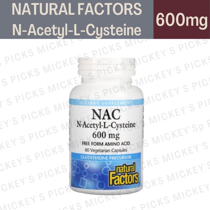 Natural factors, NAC N-Acetyl-L-Cysteine, 600 mg, 60 Vegetarian Capsules