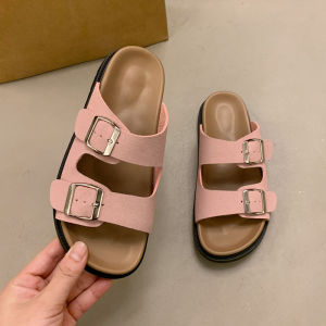 [Free Shipping] WomenS Summer Slippers Fashionable New Style Perfect For Wearing With Dresses Featuring A Thick Sole And A One-Strap Design