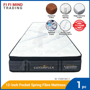 ForeLax LuxurFlex 12 Inch Pocket Spring Arctic Cool Knitted Fabric Foam Encased Mattress Super Single Queen King Size