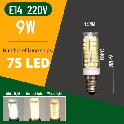 OEING 【Fast Delivery】 E12 E14 LED Mini Bulb Warm Light/White Light AC 85-265V 3W/5W/7W/9WLED Bulb Range Hood Bulb Refrigerator Bulb LED Corn Bulb Small Bulb