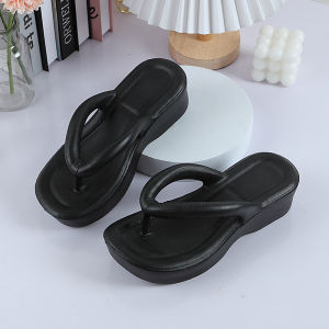 6cm Thick Sole Korea Style Wedges Flip Flops for Women Summer Clip Toe Chunky Platform Sandals Woman Non Slip Beach Slippers 2025