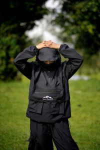 KQA Jaket Gorpcore Parasut Pria Indigo Terbaru / Jaket Outdoor / Jaket Gunung