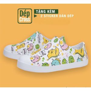 Dép Native Khủng Long Cho Bé Trai Và Bé Giá Full Box Tặng Kèm Hôp Và Sticker Dắn Dép Giày Lỗ Thông Hơi Đế Bằng Đi Mưa Chống Trơn