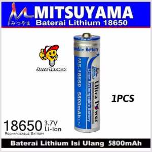 Baterai Mitsuyama 18650 Ultra Power 37 volt 5800680080009600mAh & Charger Baterai 1&2 Slot Original SNI
