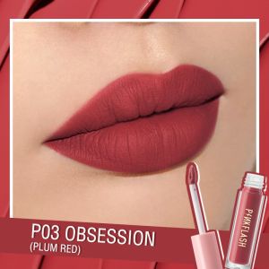 PINKFLASH Matte Lipstik Lembut Tahan Lama Pelembab Pigmentasi Tinggi 21 Colors