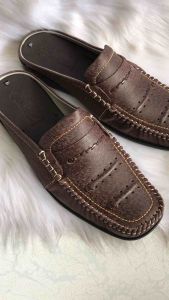 Giày sục số 44.45.46.47.48 da bò cao cấp giày da đi bền êm chân thoả mái bảo hành 5 năm màu nâu